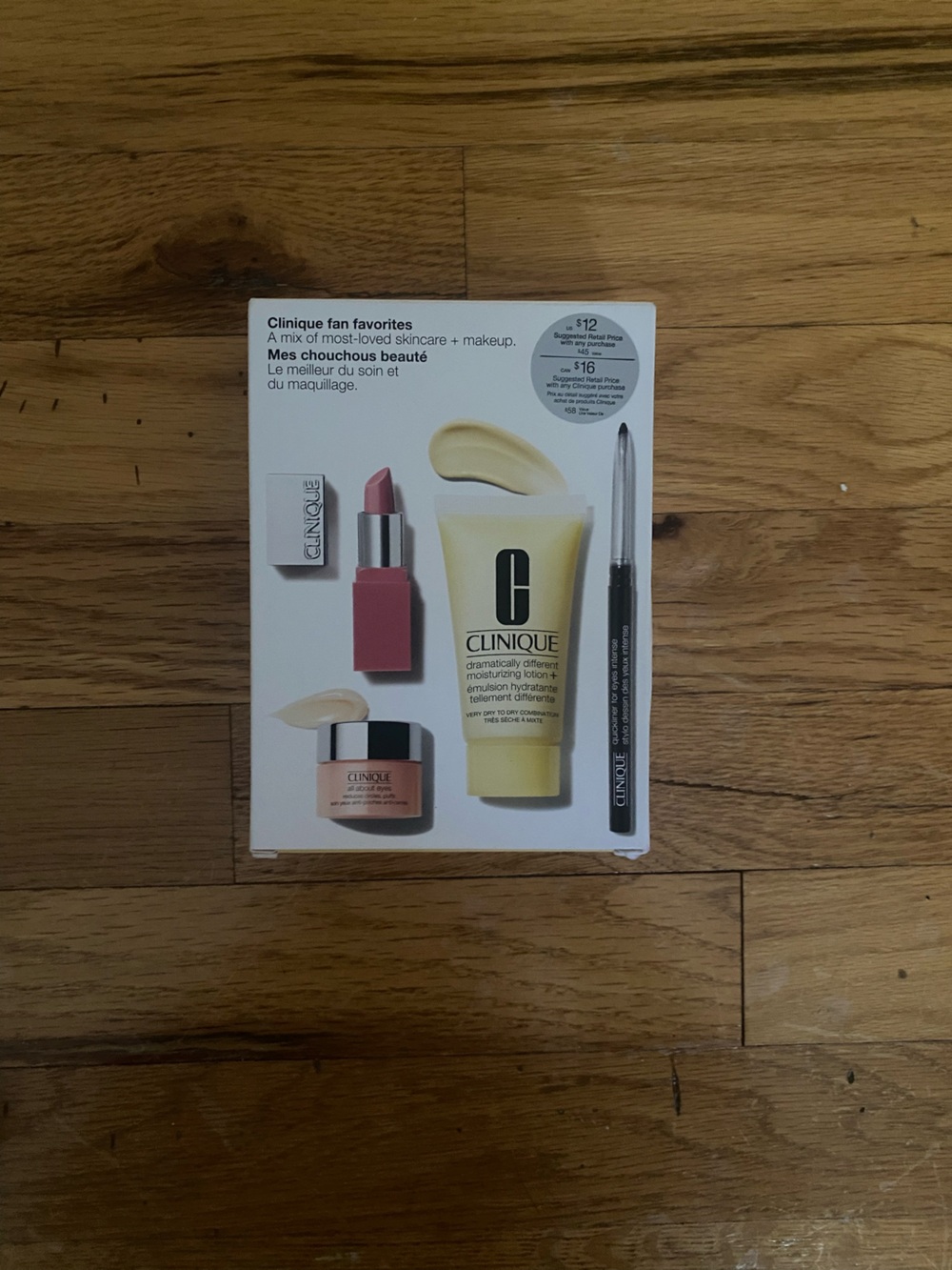 Clinique Makeup Set with Pink Lipstick and Cream Skincare
